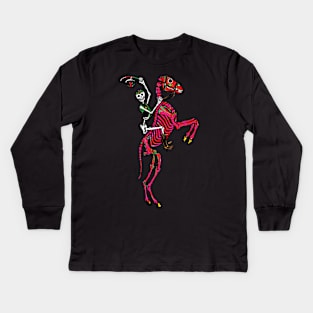 Cowboy skeleton day of the dead. Kids Long Sleeve T-Shirt